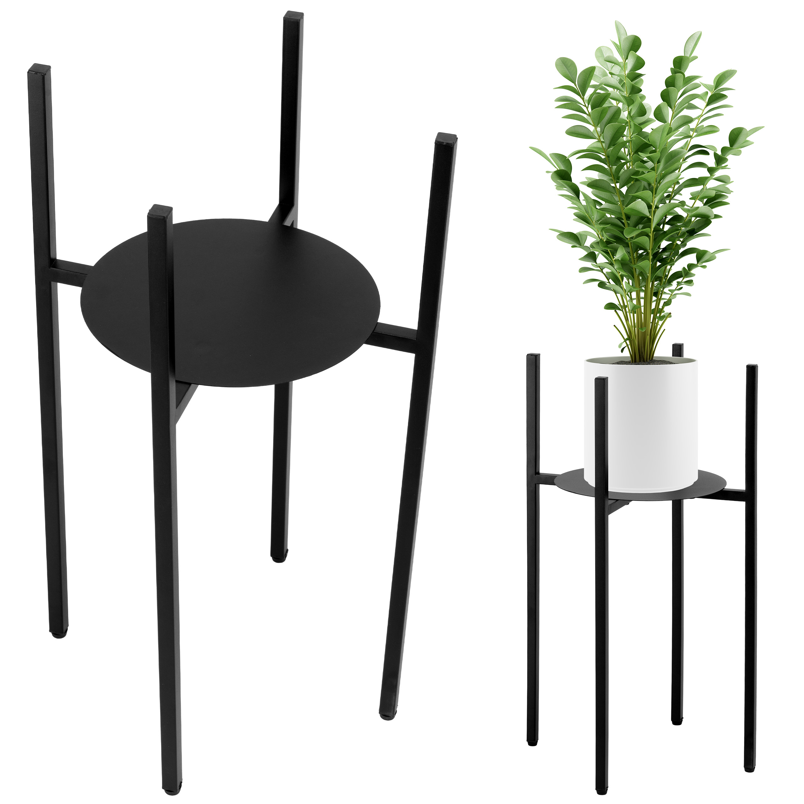 Kwietnik stojący loftowy Torre 60 cm czarny