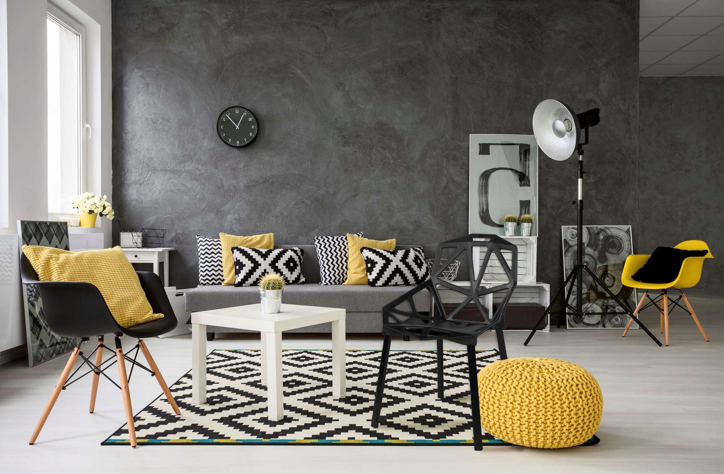 Krzesła ażurowe VECTOR komplet 4 sztuki czarne - obrazek 3