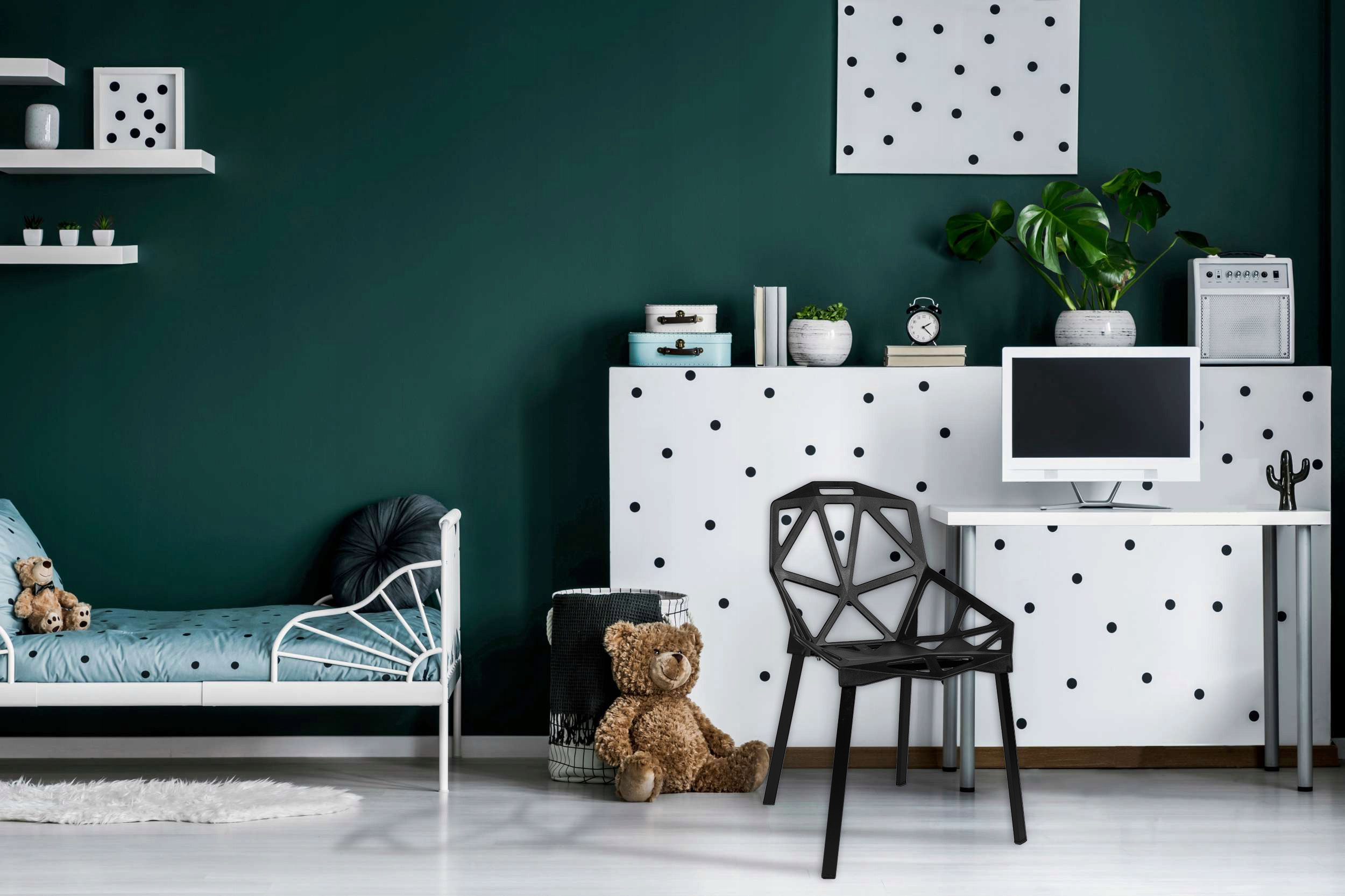 Krzesła ażurowe VECTOR komplet 4 sztuki czarne - obrazek 2