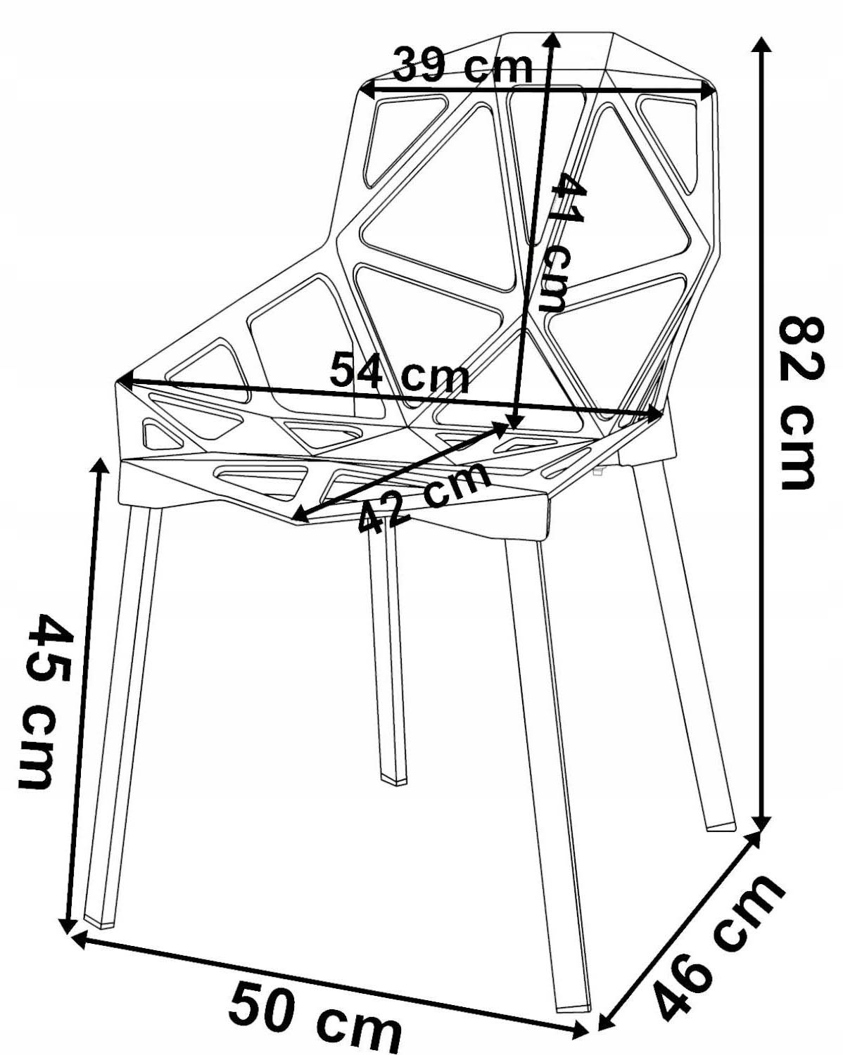 Krzesła ażurowe VECTOR komplet 4 sztuki czarne - obrazek 5