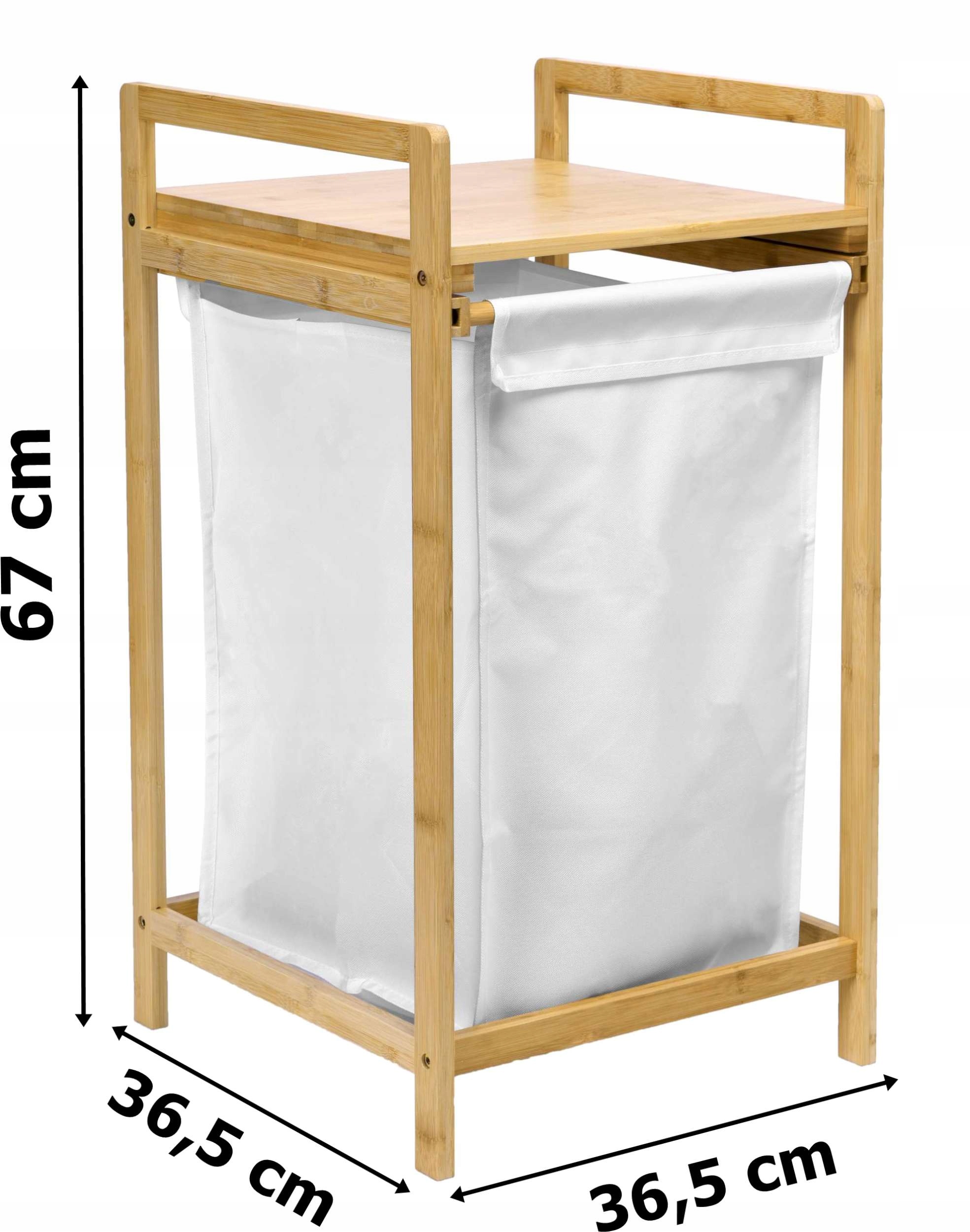 kosz na pranie lub zabawki bambusowy HANOI 1 przegroda - obrazek 3