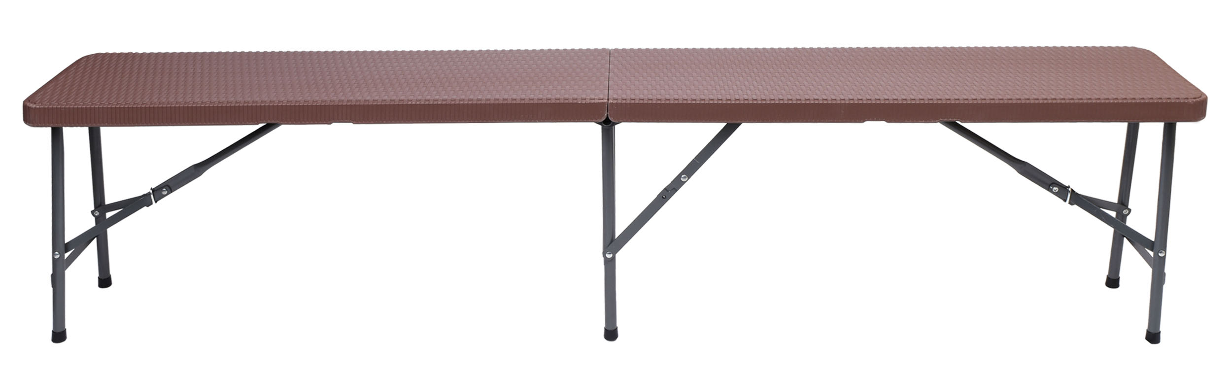 Zestaw cateringowy Rattan brąz stół 180 cm+ 2 ławki - obrazek 6