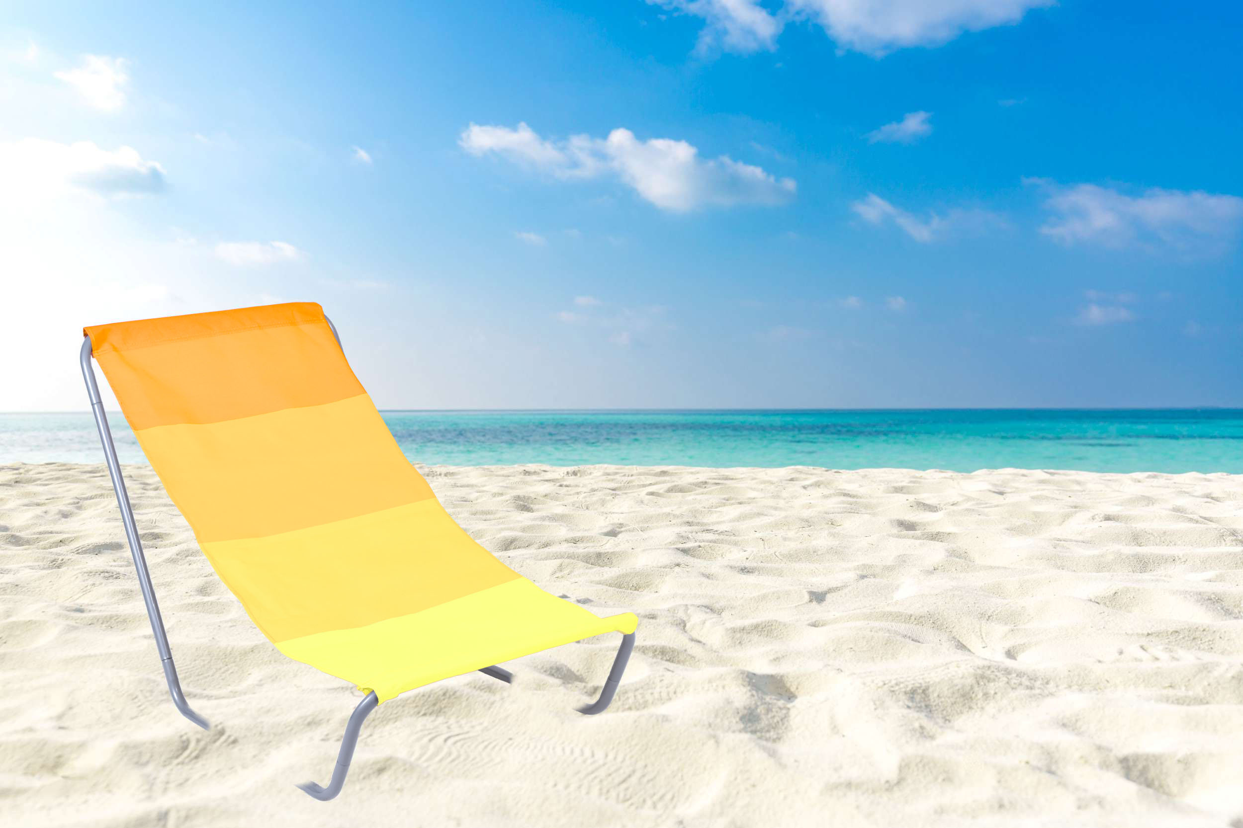 Leżak turystyczny plażowy składany OLEK - żółty - obrazek 5