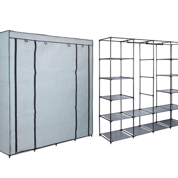 Szafa tekstylna z półkami Olena szara