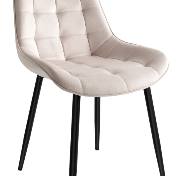 Krzesło welurowe NORMAN Velvet beżowe