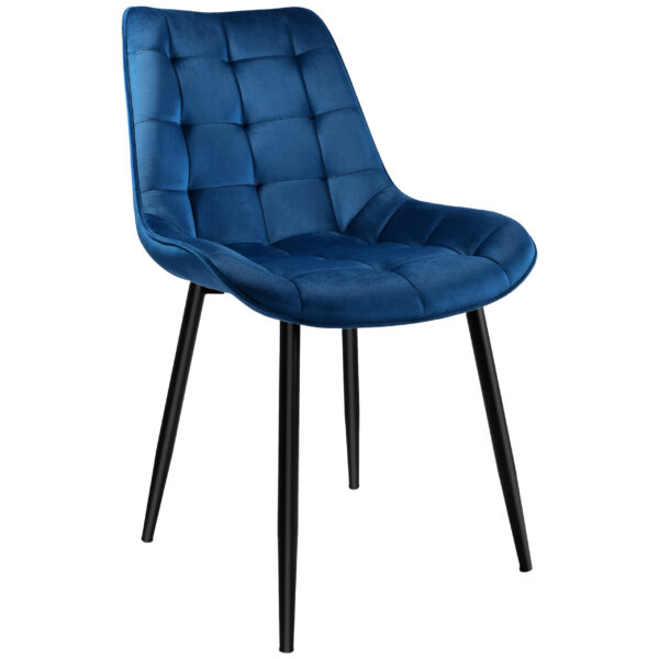 Krzesło welurowe NORMAN Velvet granatowe