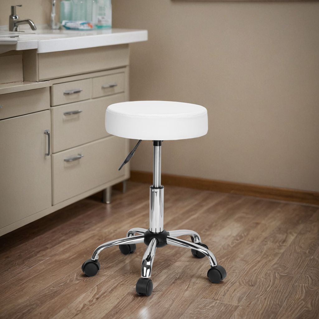 Taboret fryzjerski kosmetyczny TULSA biały - obrazek 5