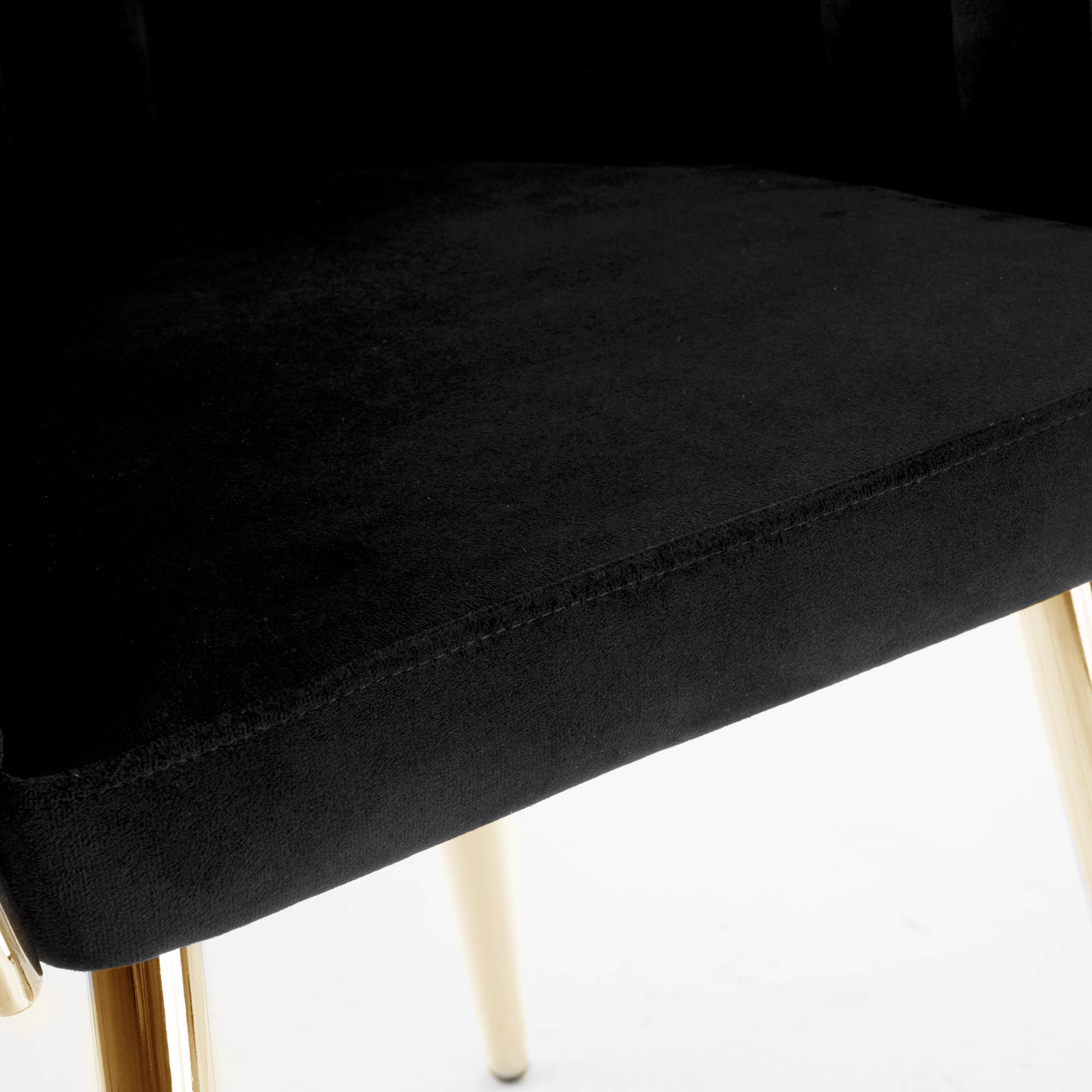 Krzesło welurowe plecione COFTON Gold VELVET Czarny - obrazek 9