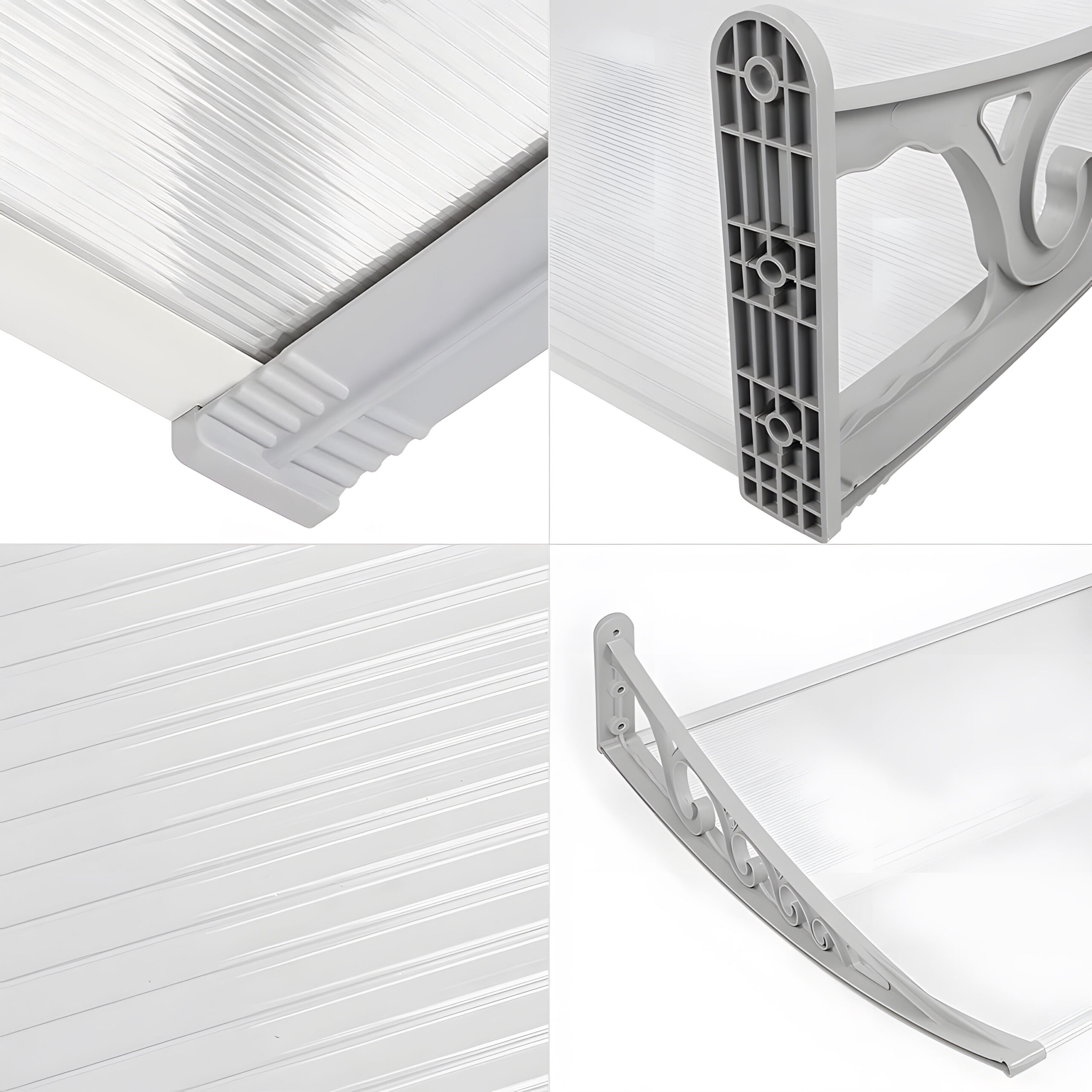 Daszek plastikowy Dako Duo 100x200cm szary - obrazek 3