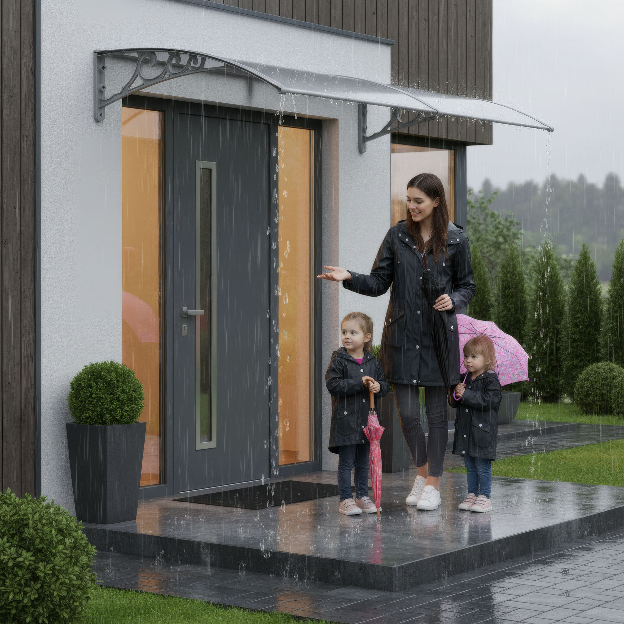 Daszek plastikowy Dako Duo 100x200cm szary - obrazek 9