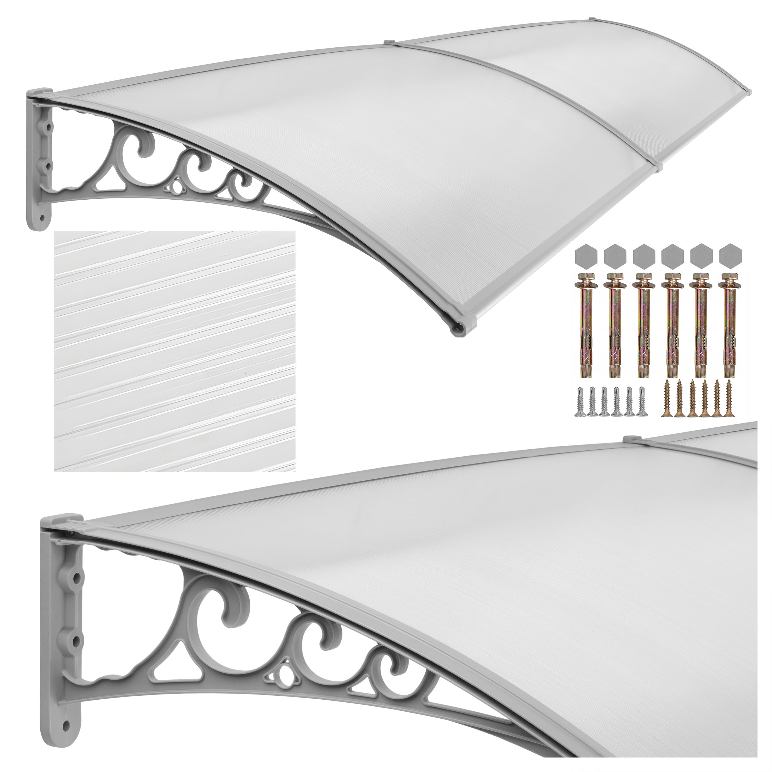 Daszek plastikowy Dako Duo 100x200cm szary - obrazek 10