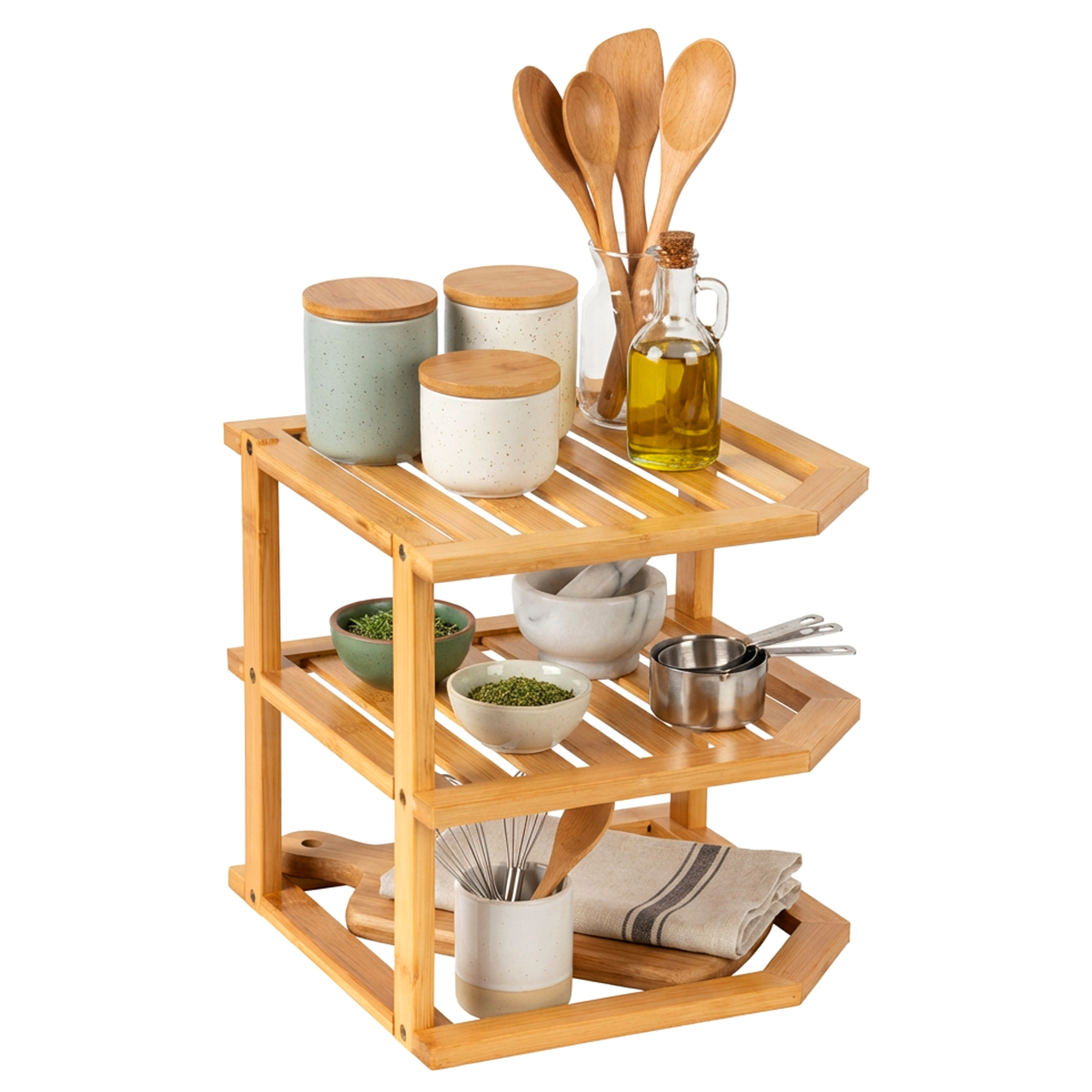 Półka kuchenna narożna bambusowa DEDAL - obrazek 6