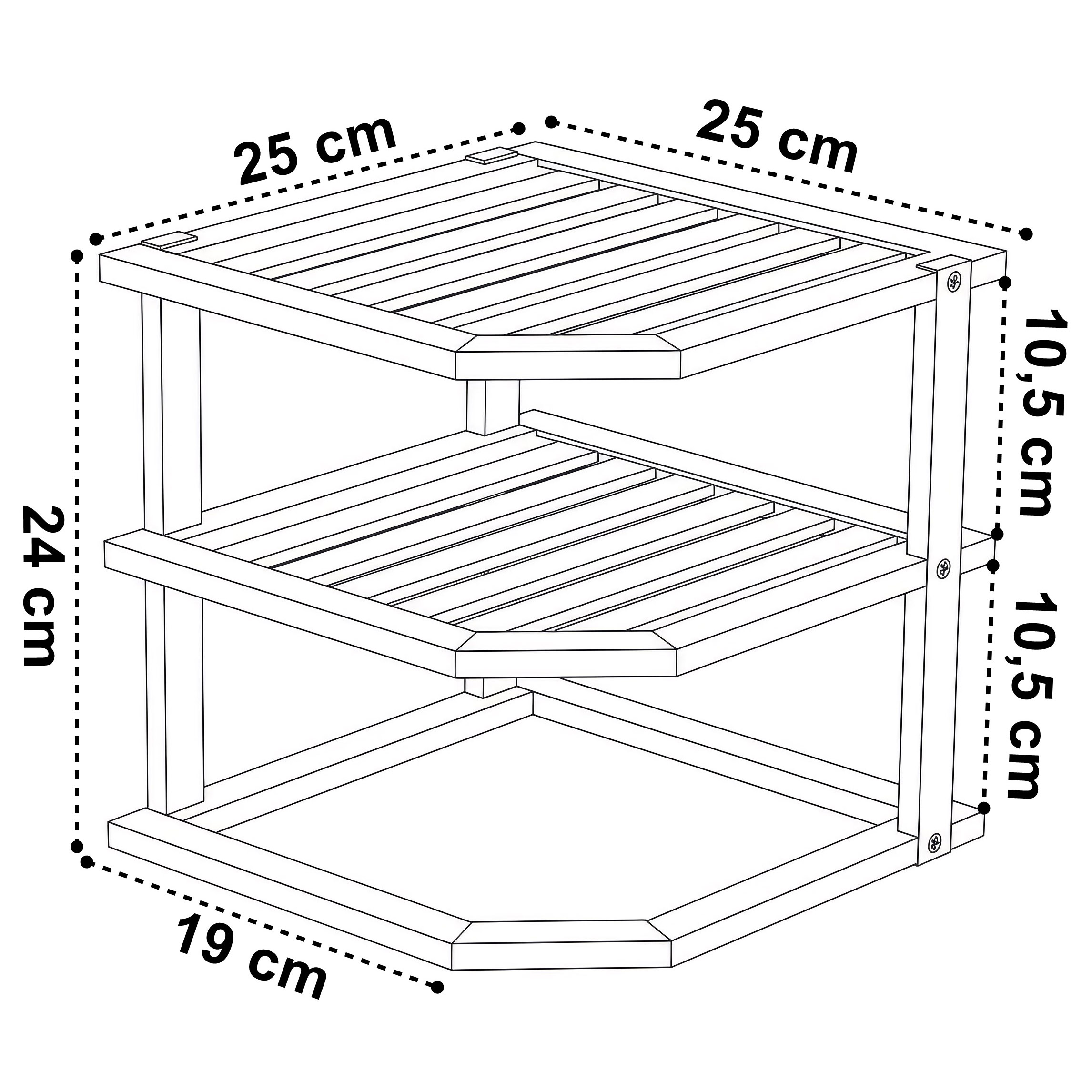 Półka kuchenna narożna bambusowa DEDAL - obrazek 9