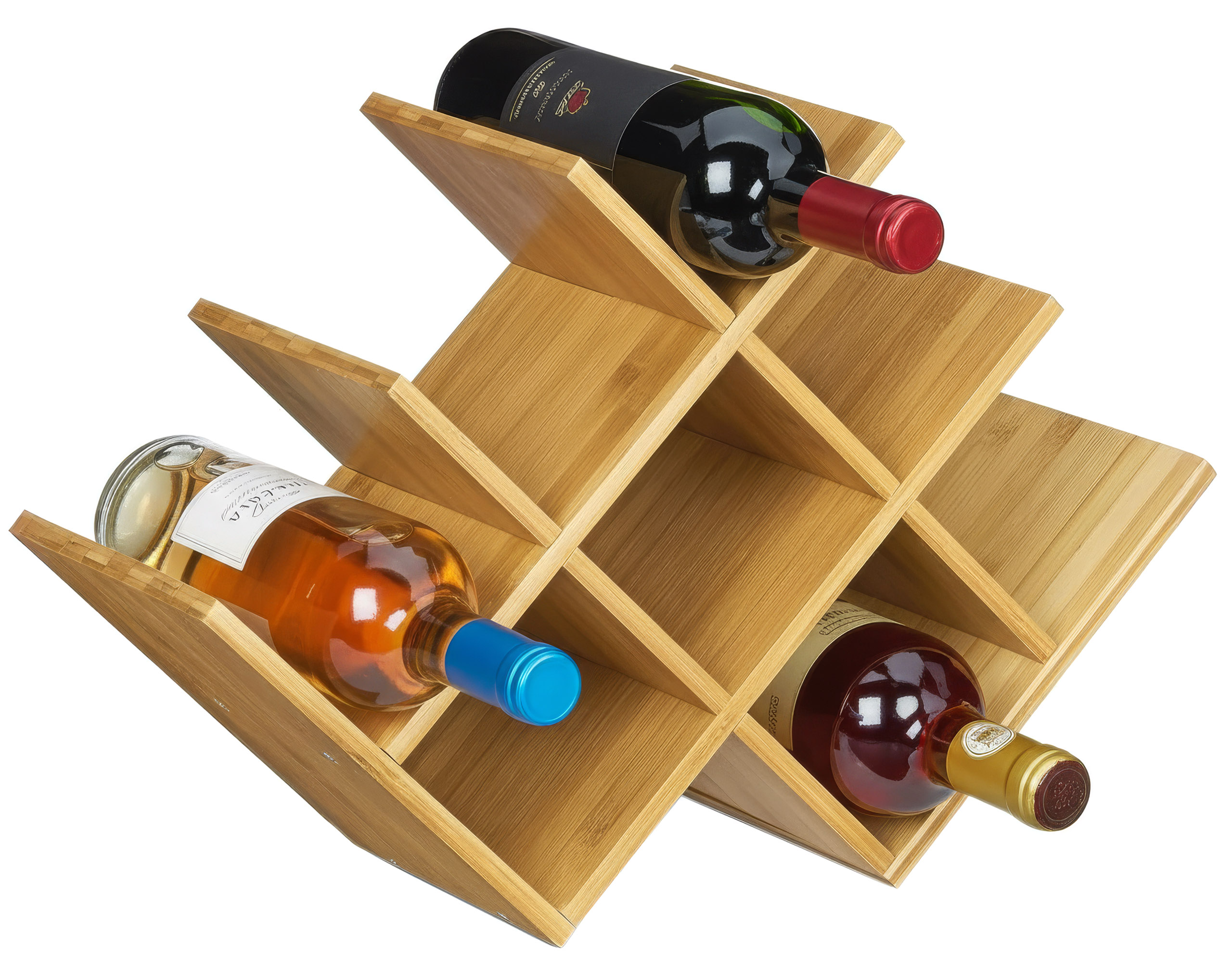 Bambusowy stojak na wino SOLARIS naturalny - obrazek 7