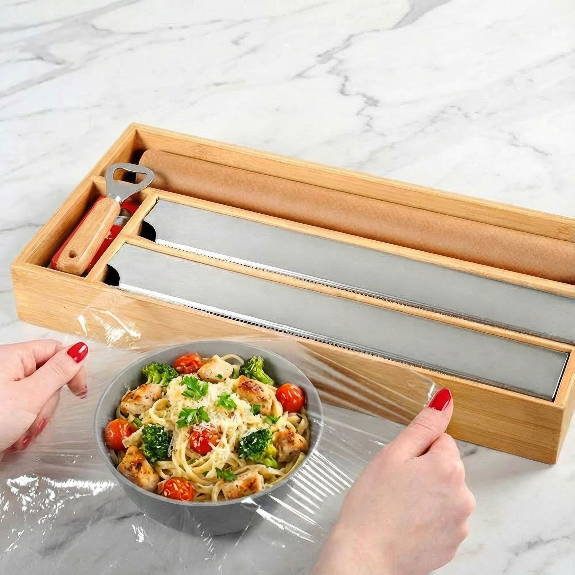 Bambusowy dyspenser do folii BORDE - obrazek 8