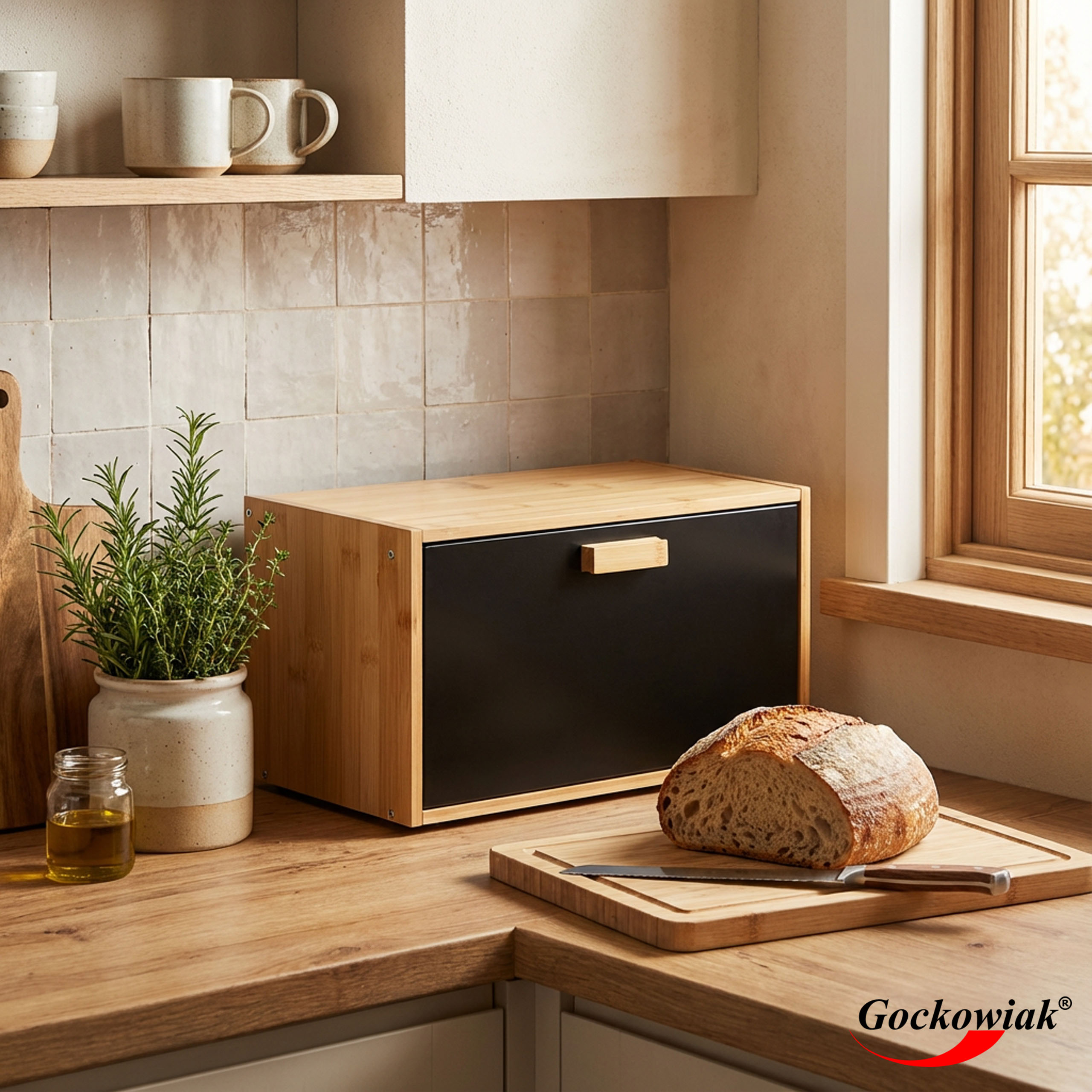 Chlebak pojemnik na pieczywo bambusowy CHARLES - obrazek 9