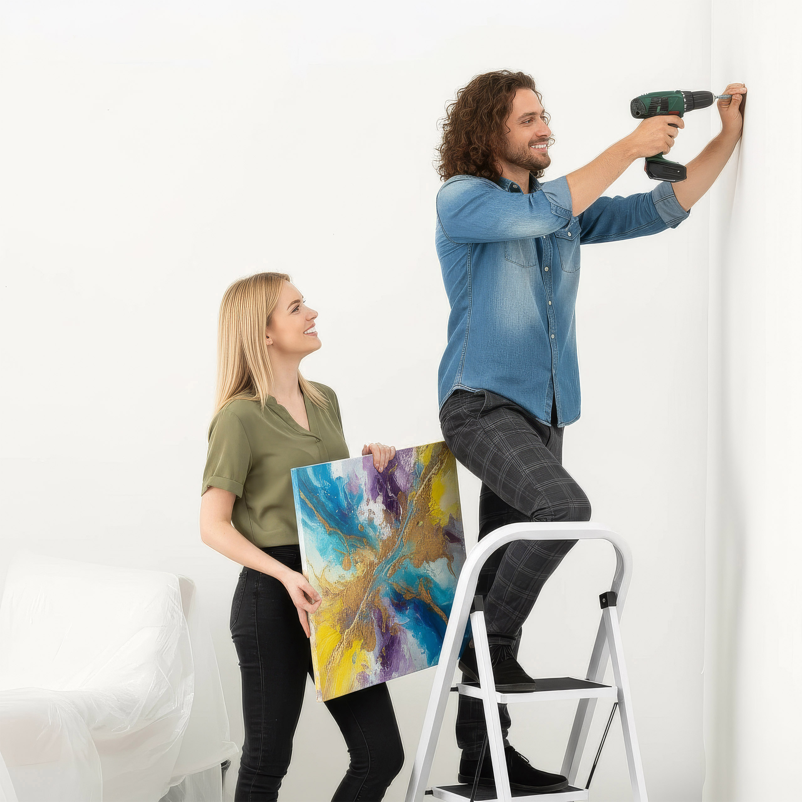 Drabinka domowa składana STIGE 4 stopnie - obrazek 3