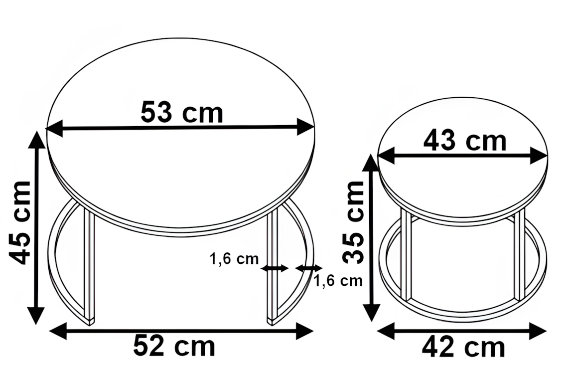 Zestaw dwóch stolików loft Galen Small Grafitowy Marmur - obrazek 4