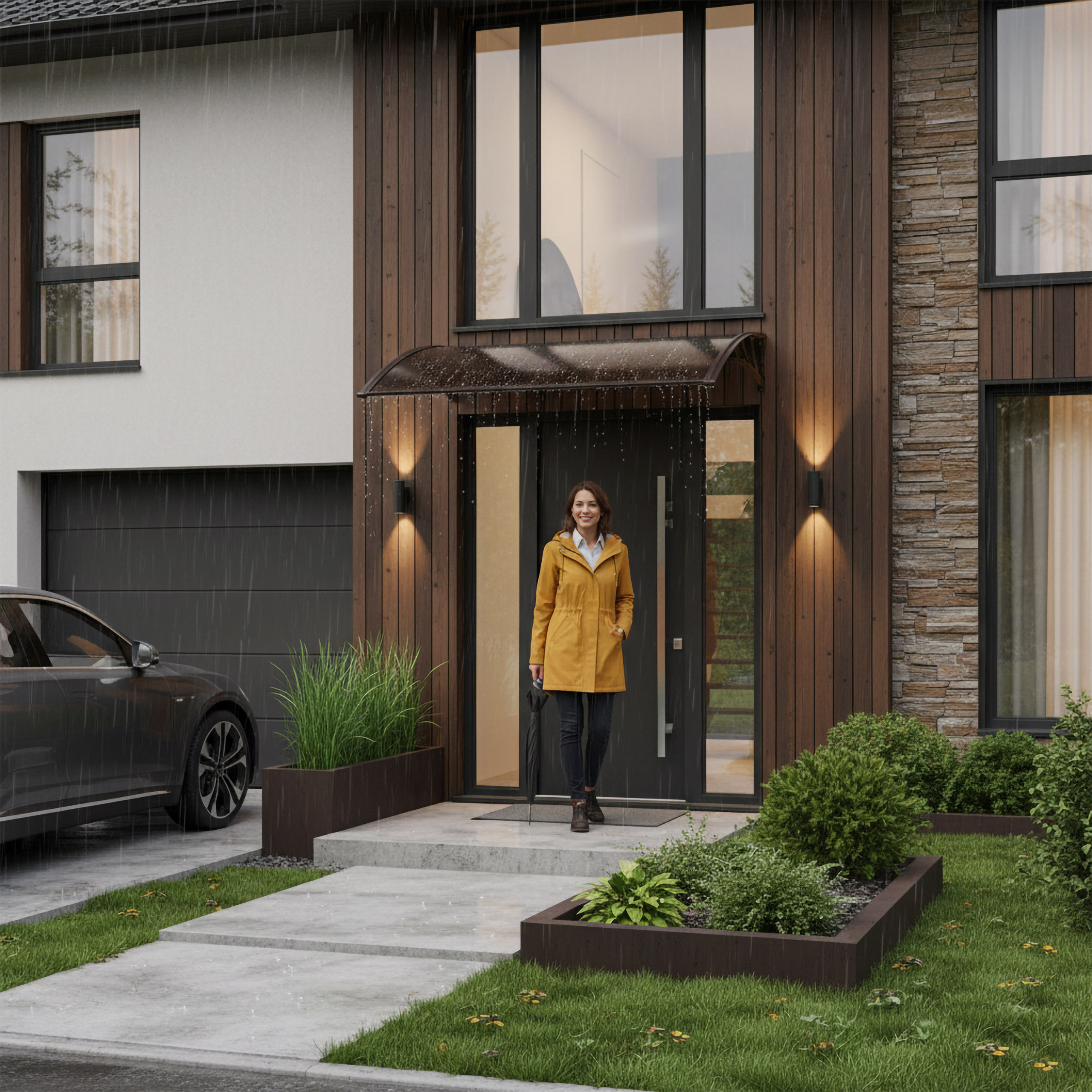 Daszek nad drzwi Miro 100x150cm brązowy - obrazek 3