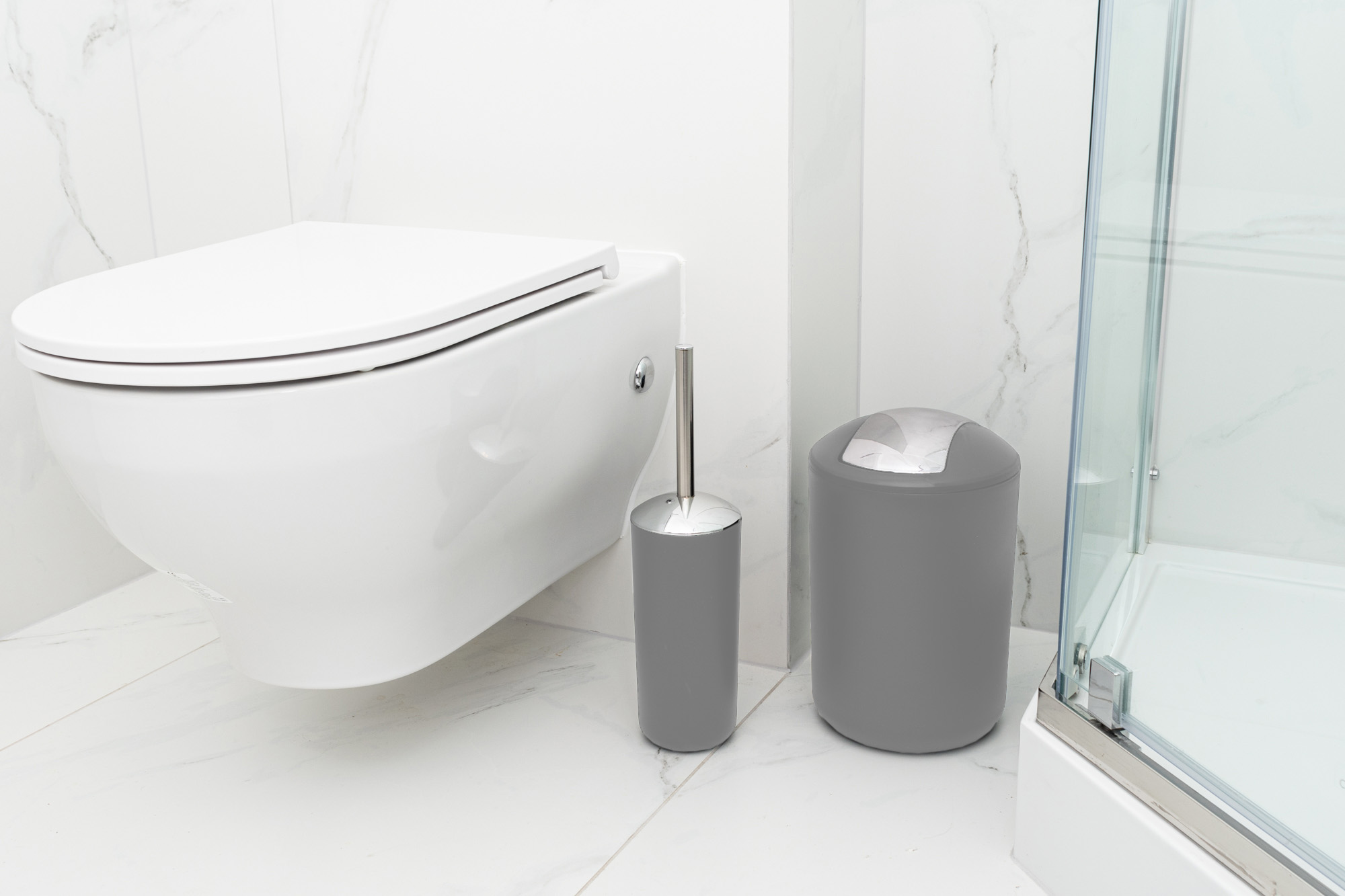 Zestaw łazienkowy FLORES 6 elementów szary - obrazek 5