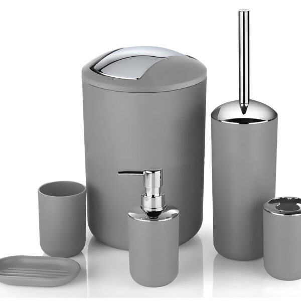 Zestaw łazienkowy FLORES 6 elementów szary