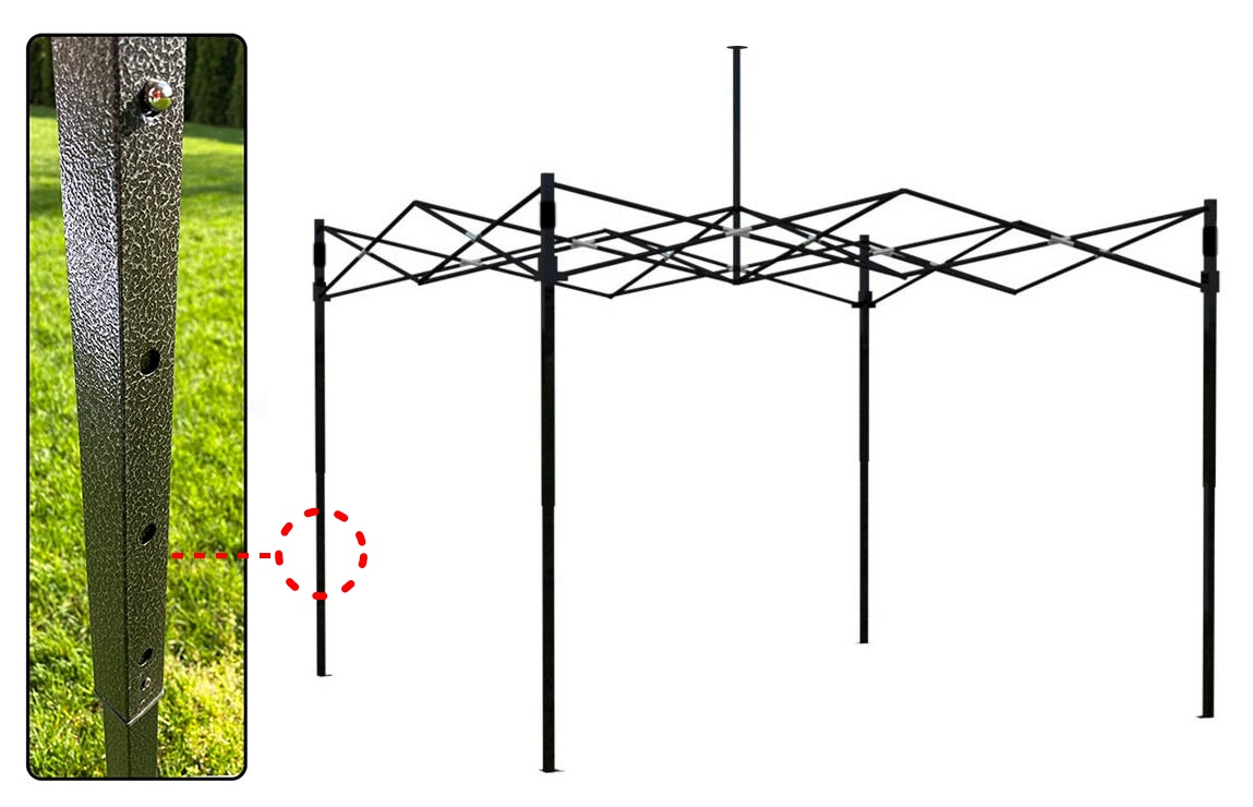 Pawilon handlowy ekspresowy 3x3 m czarny - obrazek 7