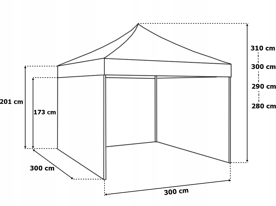 Pawilon handlowy ekspresowy 3x3 m czarny - obrazek 6