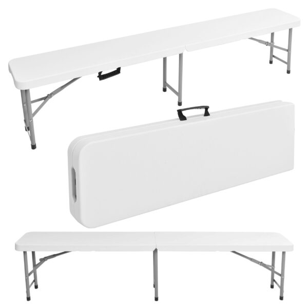 Ławka cateringowa składana 180 cm biała