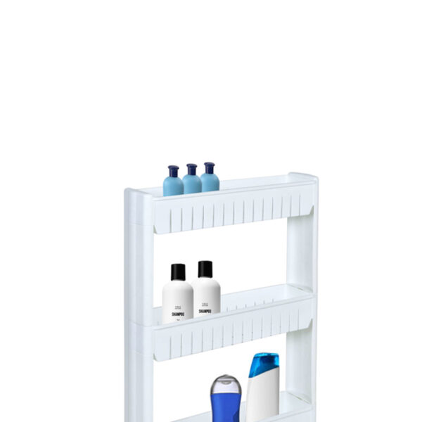 Półki łazienkowe na kółkach białe 3 poziomy Leira