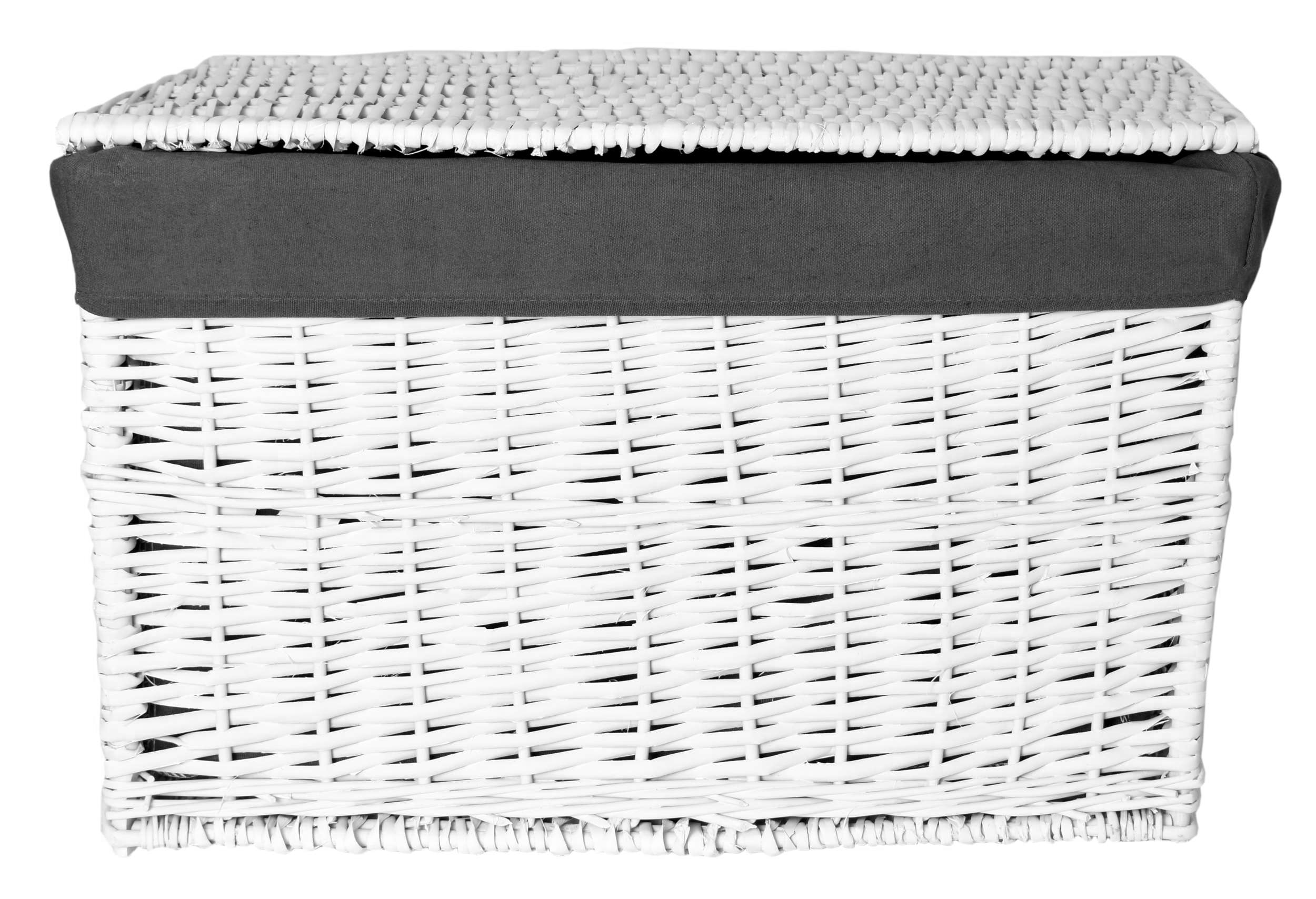 Kufer wiklinowy 65L 56x34x34 cm biało-szary - obrazek 3