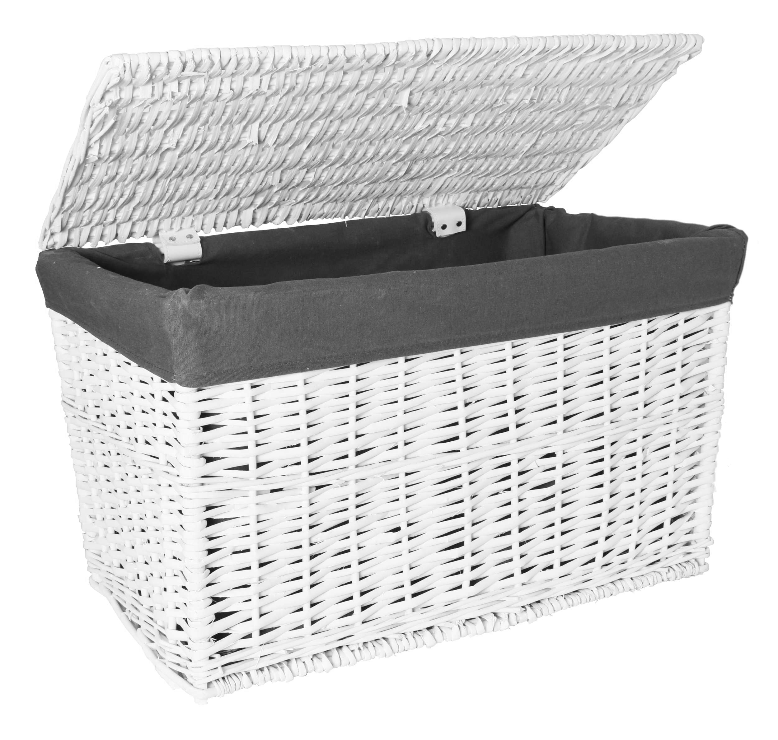 Kufer wiklinowy 65L 56x34x34 cm biało-szary