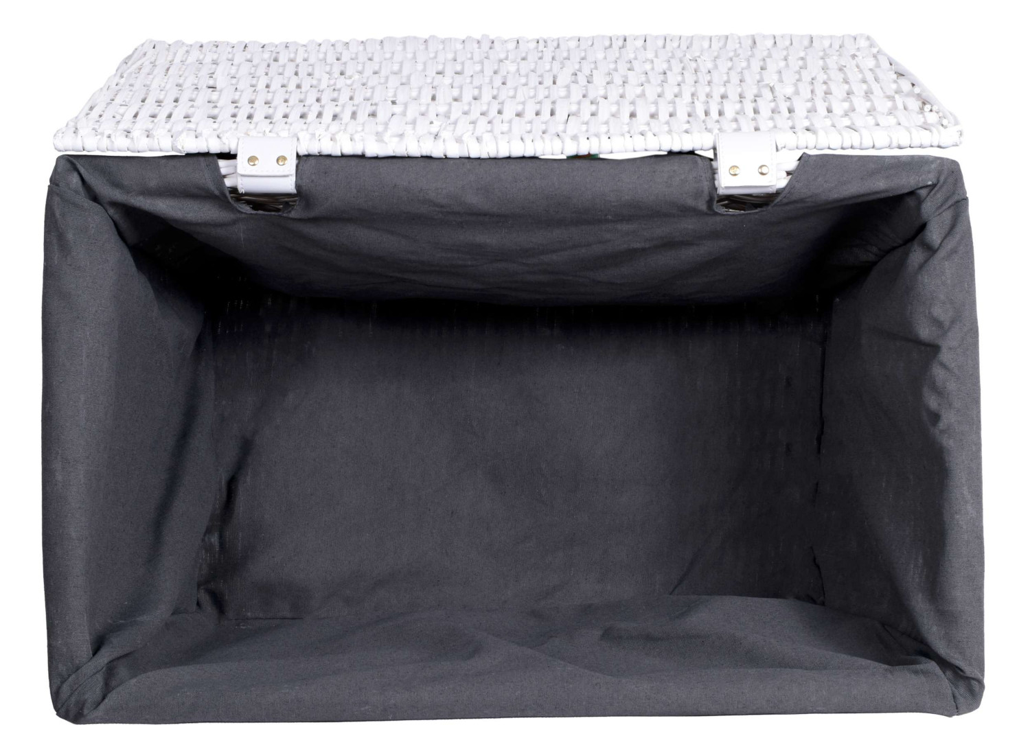 Kufer wiklinowy 76x46x46 cm - 160L - biało-szary - obrazek 7