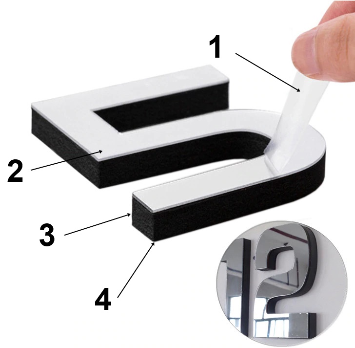Zegar ścienny DIY NEPRI 65 - 130 cm - srebrny 3D - obrazek 5