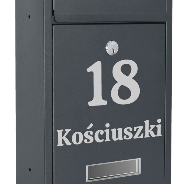 Skrzynka pocztowa na listy Gustav antracyt z napisami