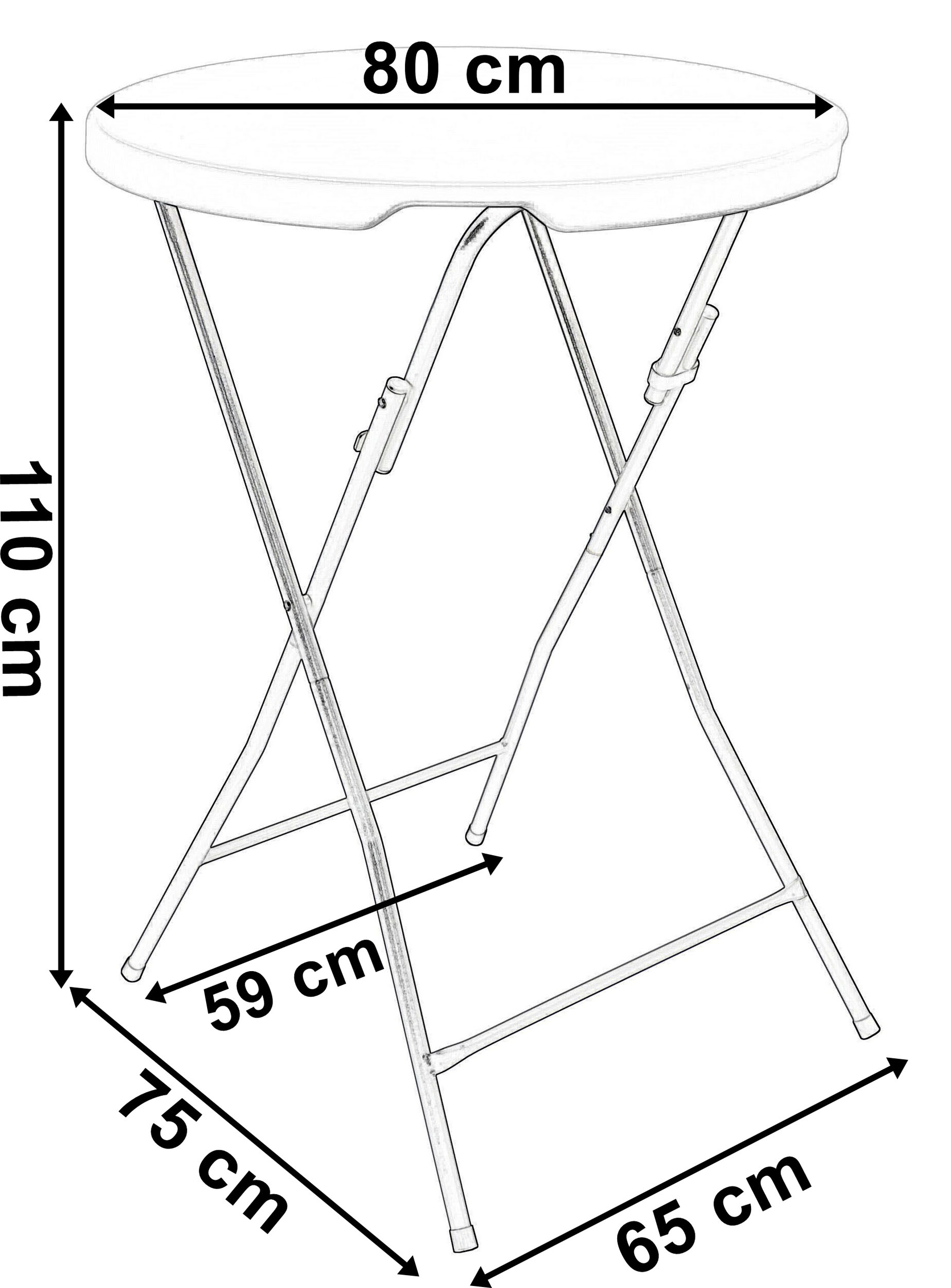 Stolik cateringowy składany GALA 80 cm czarny - obrazek 2