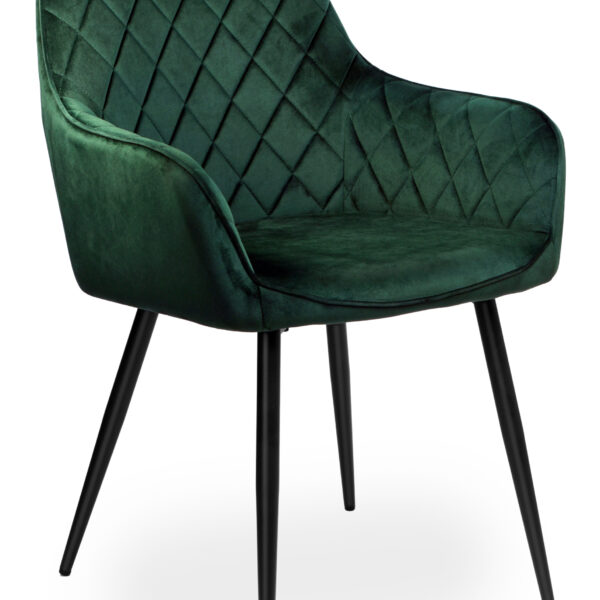 Krzesło welurowe HAVANA VELVET ciemnozielone