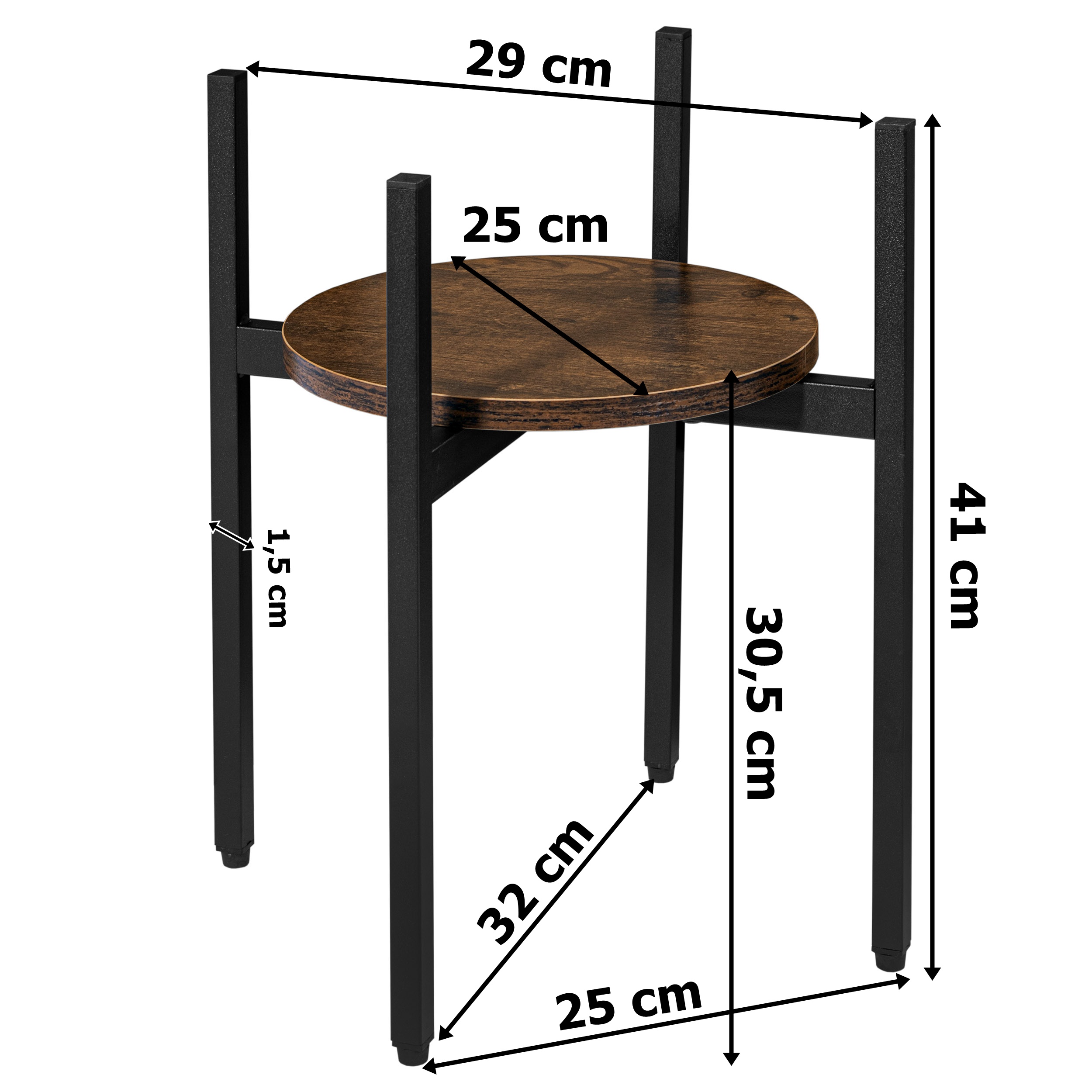 Kwietnik stojący loftowy Torre Rustic 40 cm czarny - obrazek 3