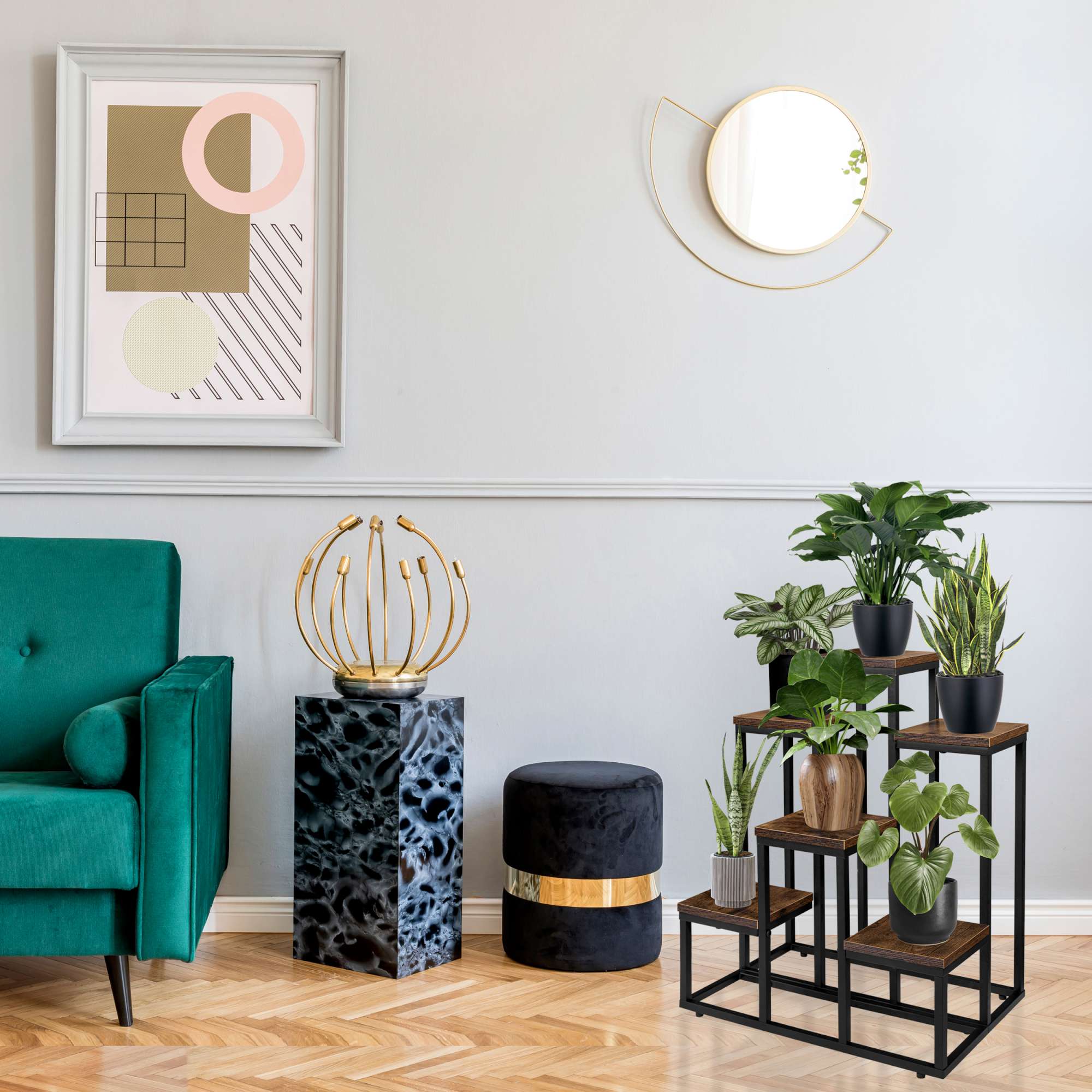 Kwietnik stojący loft BELGAR RUSTIC stojak na kwiaty - obrazek 4