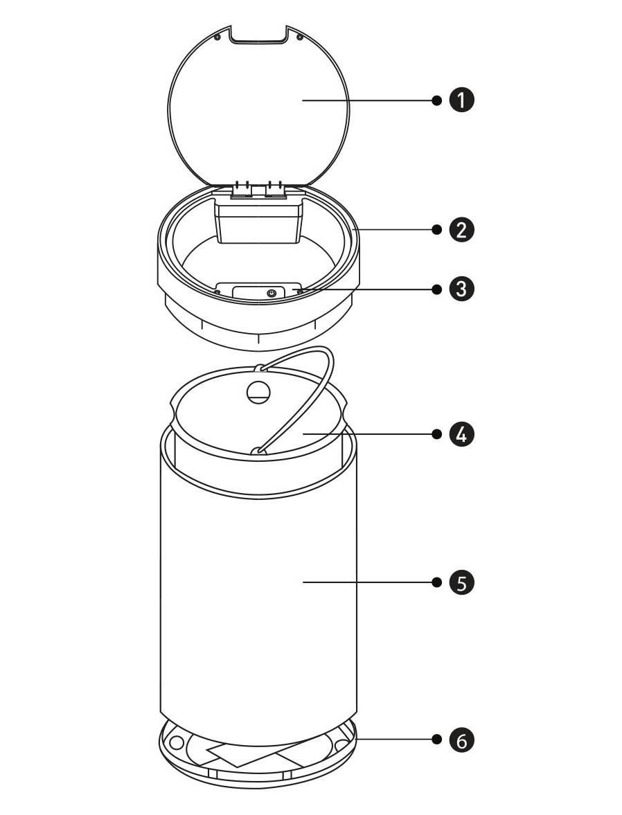 Kosz na śmieci automatyczny JUNK czarny - obrazek 7
