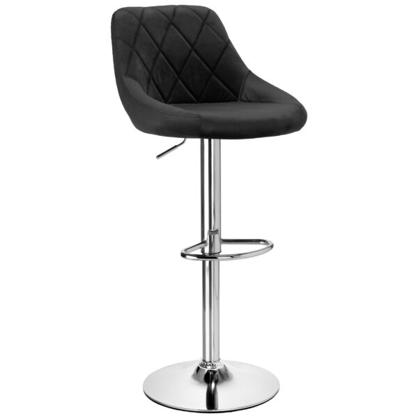Hoker barowy Cydro chromowane czarne Velvet