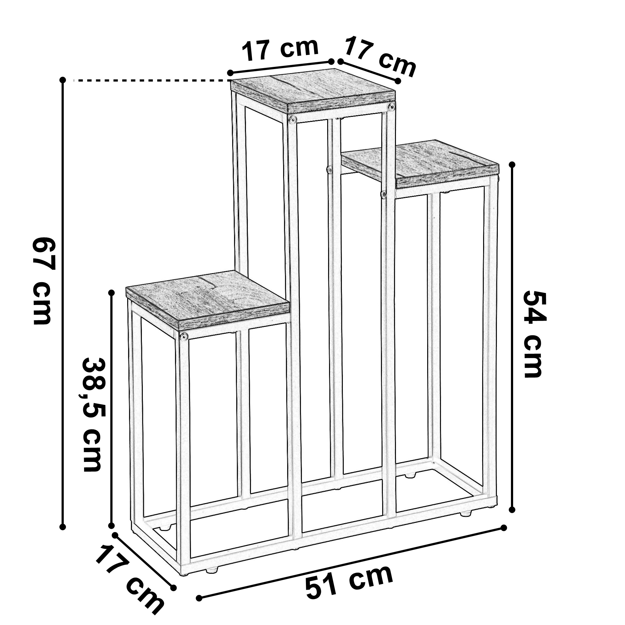 Kwietnik metalowy loft AGRAS CRAFT stojak na kwiaty - obrazek 3
