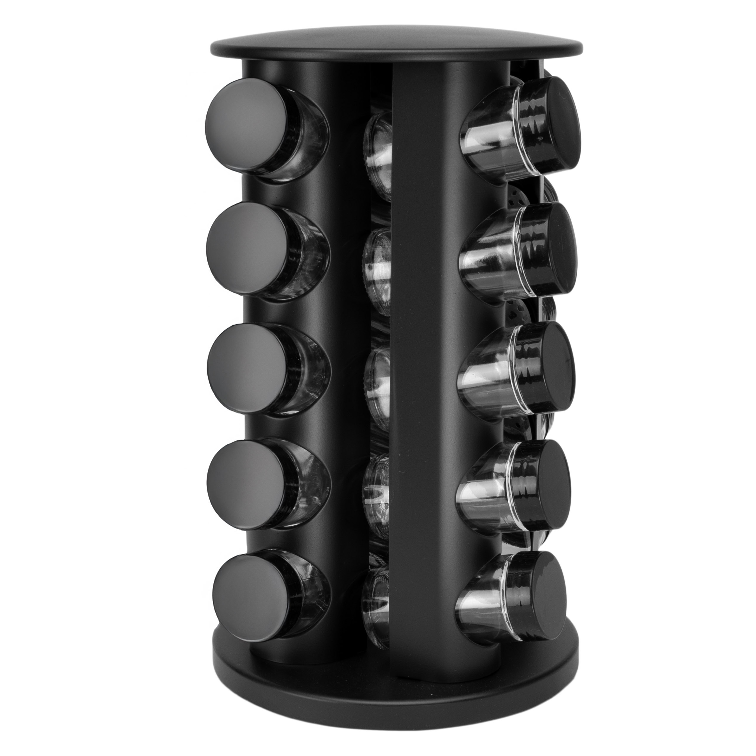 Stojak na przyprawy obrotowy ROTOR BLACK 20 słoiczków + 72 naklejki - obrazek 2