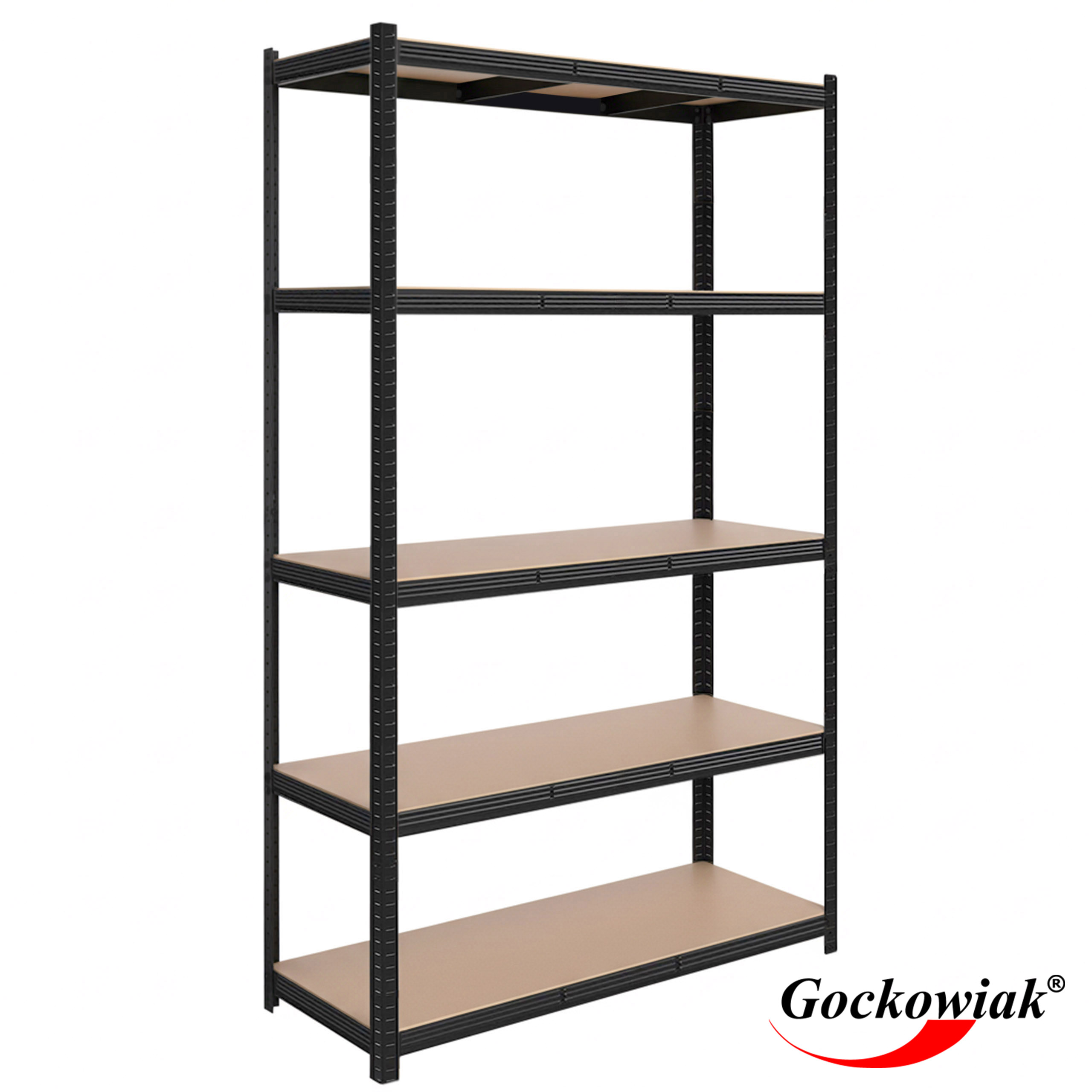 Regał magazynowy 200kg 5 poziomów 205x120x45 cm 1000 kg czarny - obrazek 6