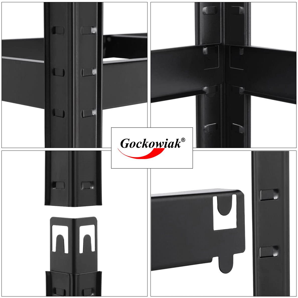 Regał magazynowy 200kg 5 poziomów 205x120x45 cm 1000 kg czarny - obrazek 10