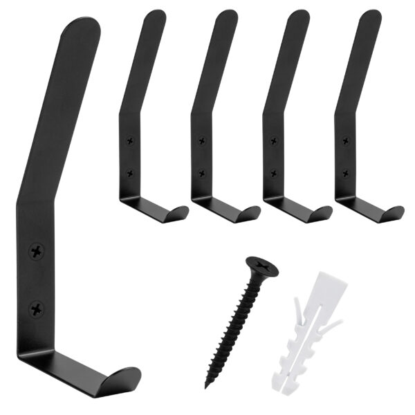 Zestaw czarnych wieszaków łazienkowych FLORO 5 sztuk