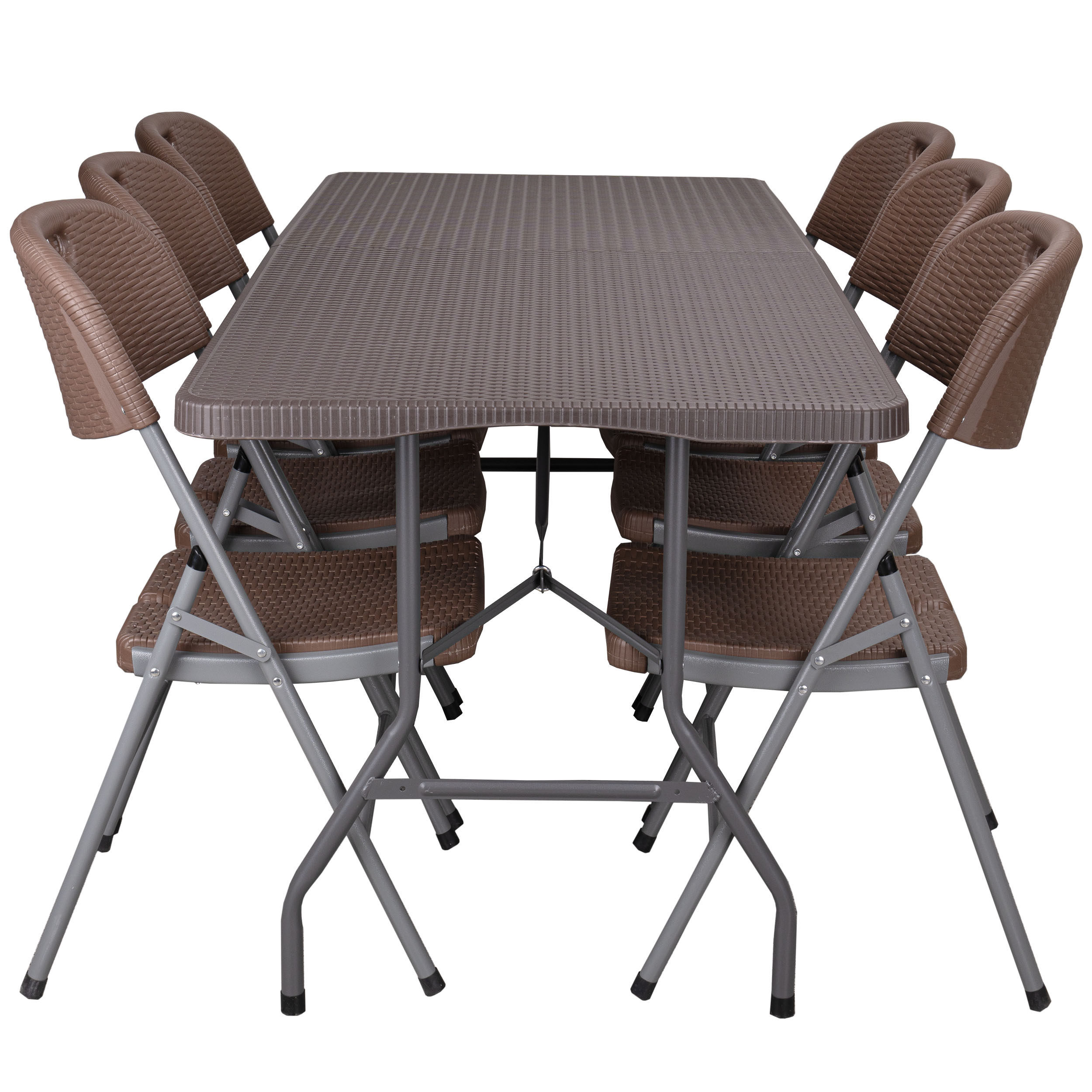 Zestaw cateringowy RATTAN stół 180 cm + 6 krzeseł