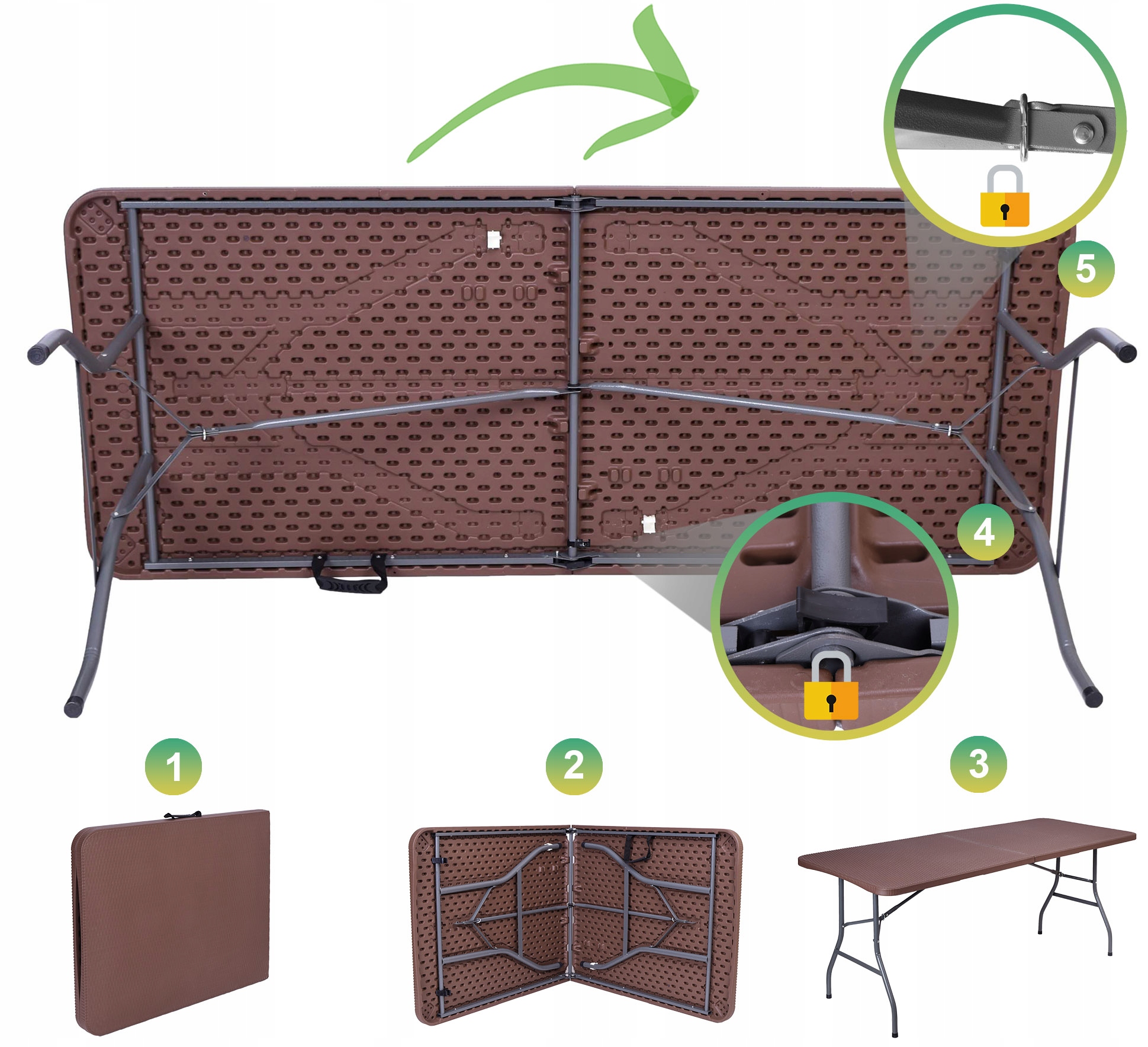 Zestaw cateringowy RATTAN stół 180 cm + 6 krzeseł - obrazek 8