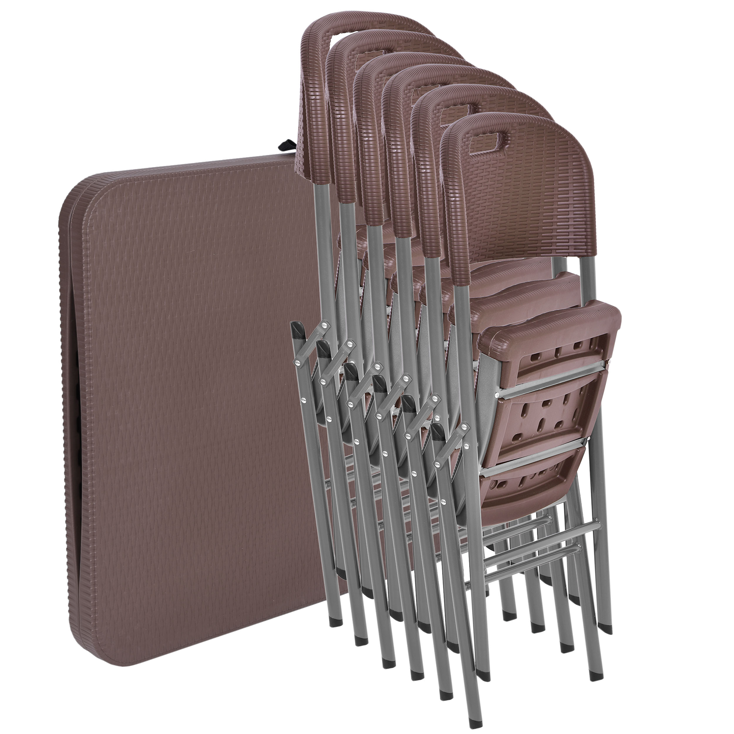 Zestaw cateringowy RATTAN stół 180 cm + 6 krzeseł - obrazek 4