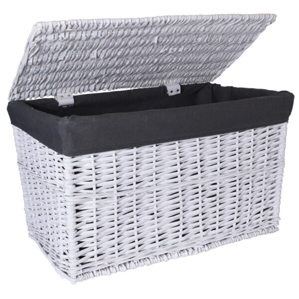 Kufer wiklinowy 76x46x46 cm - 160L - biało-szary