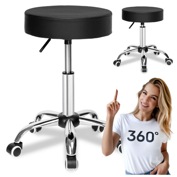 Taboret fryzjerski kosmetyczny TULSA czarny